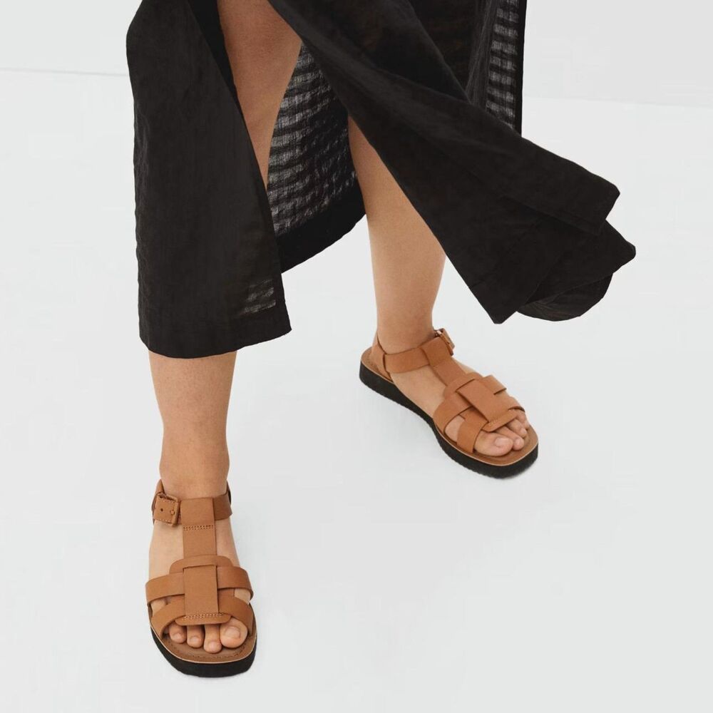 EVERLANE Fisherman Leather Sandals Tan Sz 11
